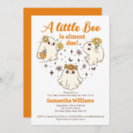 Convite Um Pequeno Boo É Quase Um Chá de fraldas Fantasma 