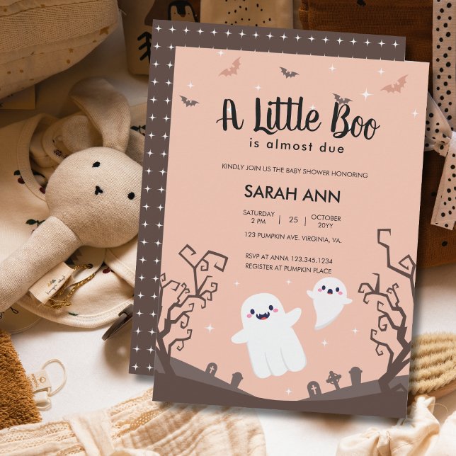 Convite Um Pequeno Boo É Quase Um Fantasma De Chá de frald (A Little Boo Is Almost Due Baby Shower Ghost Invitation)