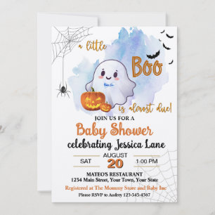Convite Um Pequeno Boo Está a Caminho Chá de Bebê