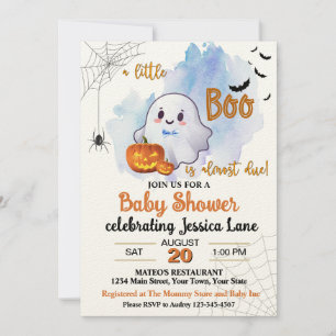 Convite Um Pequeno Boo Está A Caminho Do Chá de fraldas