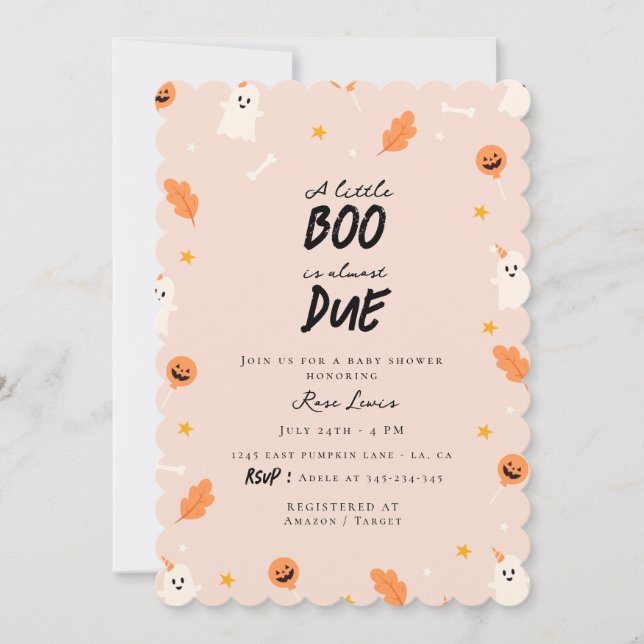 Convite Um pequeno boo está prestes a ser chá de fraldas (Frente)