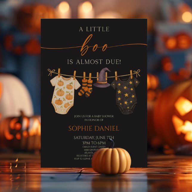 Convite Um Pequeno Boo Está Quase A Vir! Chá de fraldas de (Criador carregado)