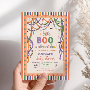 Convite Um Pequeno Boo Está Quase Chegando Colorida Festa