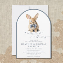 Um Pequeno Bunny Elegante Ardósia Azul QR Chá de B
