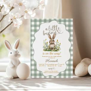 Convite Um pequeno Bunny está a caminho da Páscoa chá de f