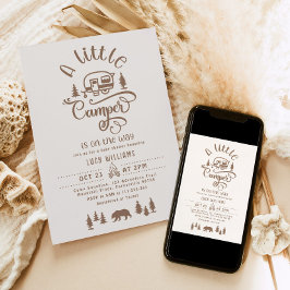 Convite Um pequeno campista está a caminho do Chá de frald