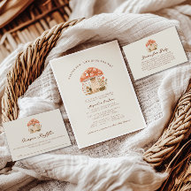 Um Pequeno Cara Divertido de Cogumelo Chá de Bebê 