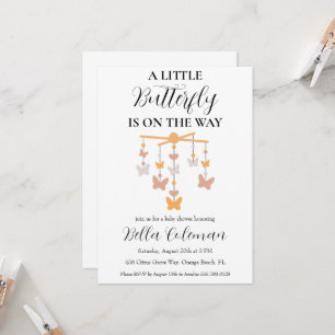 Convite um pequeno chá de bebê de borboleta