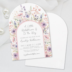 Convite Um Pequeno Chá de Bebê Floral de Flor Silvestre