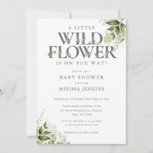Convite Um Pequeno Chá de Bebê Floral de Flores Silvestres