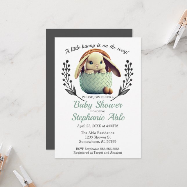 Convite Um Pequeno Chá de fraldas (Frente/Verso In Situ)