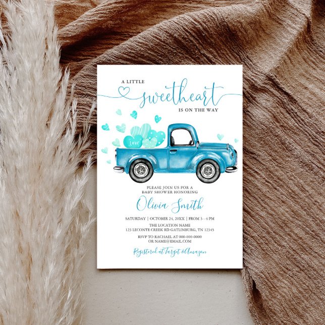 Convite Um Pequeno Chá de fraldas Cardíaco (Criador carregado)