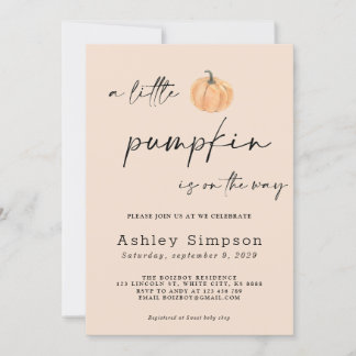 Convite Um Pequeno Chá de fraldas De Abóbora