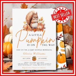 Convite Um Pequeno Chá de fraldas De Abóbora De Outono