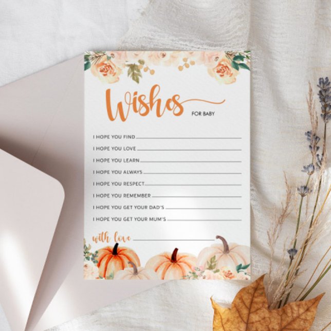 Convite Um Pequeno Chá de fraldas De Abóbora Deseja Um Car (Criador carregado)