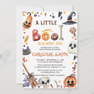 Convite Um Pequeno Chá de fraldas de Abóbora do Halloween