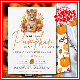 Convite Um pequeno Chá de fraldas de Abóbora outono de Leã