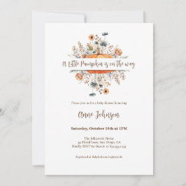 Convite Um Pequeno Chá de fraldas De Abóbora | Sexo neutro