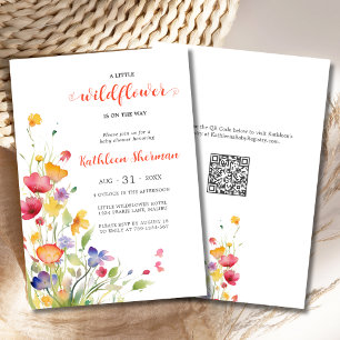 Convite Um Pequeno Chá de fraldas de Aquarela de Flores Se