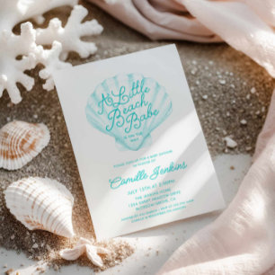 Convite Um pequeno Chá de fraldas de Babe de Praia