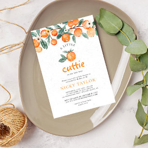 Convite Um pequeno Chá de fraldas de Citrus Laranja-Cutie