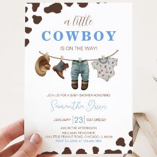 Convite Um pequeno Chá de fraldas de cowboy