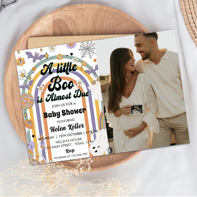 Convite Um pequeno Chá de fraldas de Dia das Bruxas do Arc (Criador carregado)