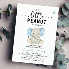 Convite Um pequeno Chá de fraldas de elefante azul de amen