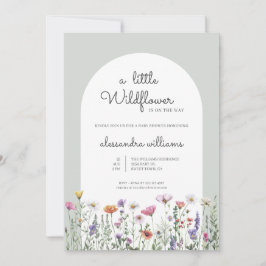 Convite Um pequeno Chá de fraldas de flor selvagem