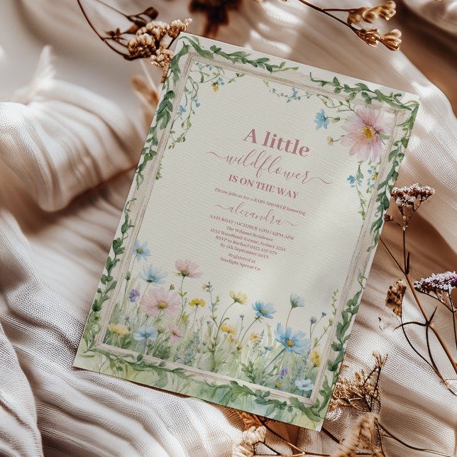 Convite Um pequeno Chá de fraldas de flor selvagem (Criador carregado)