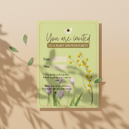 Convite Um pequeno Chá de fraldas de flor selvagem elegant