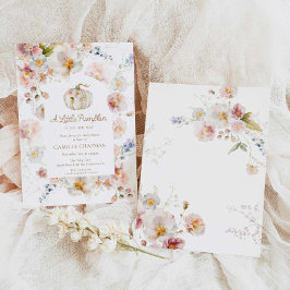 Convite Um Pequeno Chá de fraldas De Garota Floral De Abób