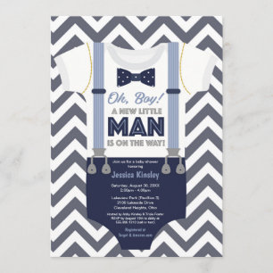 Convite Um Pequeno Chá de fraldas De Homem, Roupas De Men