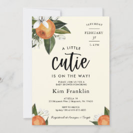 Convite Um Pequeno CHÁ DE FRALDAS De Laranja De Clementine