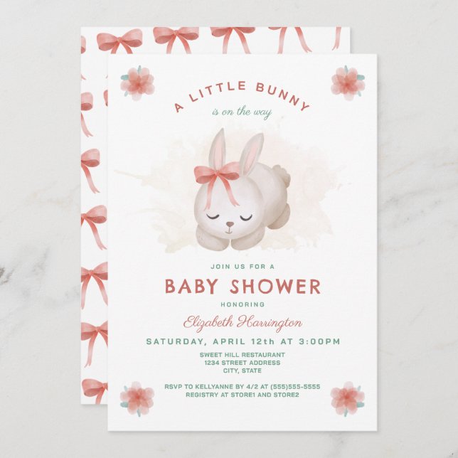 Convite Um Pequeno Chá de fraldas De Miúdos (Frente/Verso)