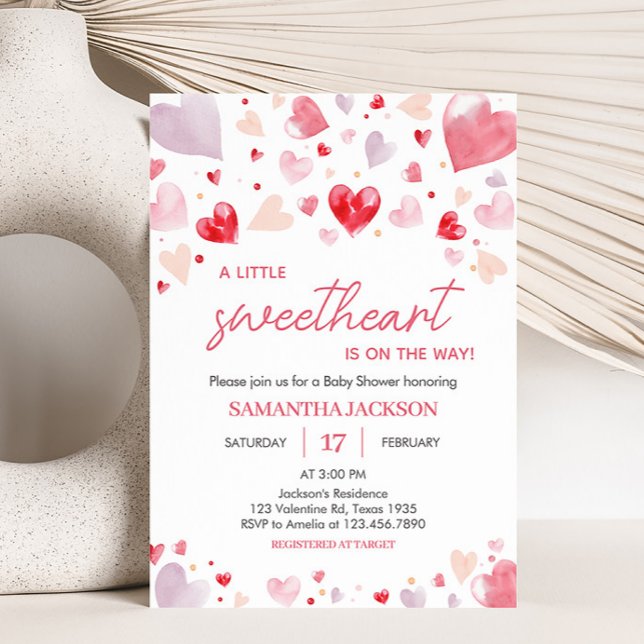 Convite Um Pequeno Chá de fraldas De Namorados (Sweetheart Baby Shower Invitation)