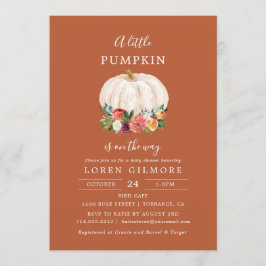Convite Um Pequeno Chá de fraldas de outono de Abóbora