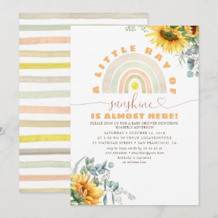 Convite Um pequeno Chá de fraldas de queda do arco-íris