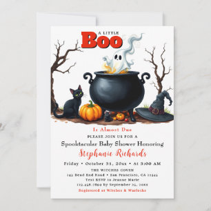 Convite Um pequeno Chá de fraldas do Boo Halloween Ghost C