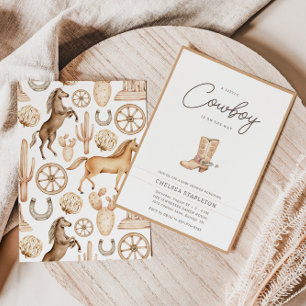 Convite Um pequeno Chá de fraldas do Rodeio Ocidental do C