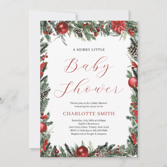 Convite Um pequeno Chá de fraldas Feliz (Frente)