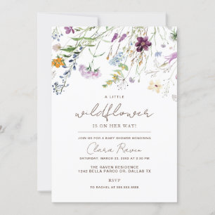 Convite Um pequeno Chá de fraldas Floral de Flor Selvagem