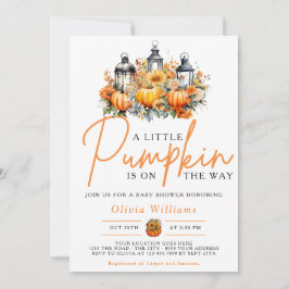 Convite Um Pequeno Chá de fraldas Floral de outono de Abób