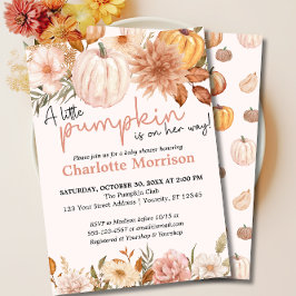 Convite Um Pequeno Chá de fraldas Floral de outono de Abób