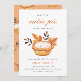 Convite Um Pequeno Chá de fraldas Floral De Pizza Cutil