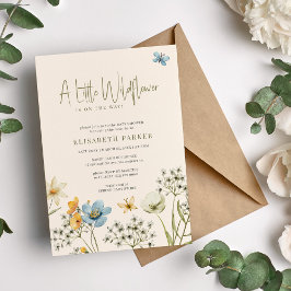 Convite Um pequeno chá de fraldas floral primavera de flor