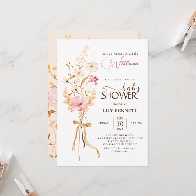 Convite Um Pequeno Chá de fraldas Russo de Bho Natureza (Frente/Verso In Situ)