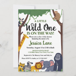 Convite Um Pequeno Chá de fraldas Selvagem