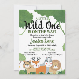 Convite Um Pequeno Chá de fraldas Selvagem