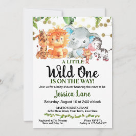 Convite Um Pequeno Chá de fraldas Selvagem